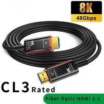 HDMI Cables 50FT,8K HDMI 2.1 fiber optic Cable CL3 Rated,48Gbps 8K@60 4K@120Hz/144Hz,eARC HDCP 2.2&2.3,Compatible for Xbox/PS5 3M