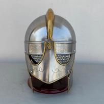 Medieval Knight Viking Chainmail Wolf Helmet Norse Helmet-Larp Cosplay Armor Costume gray