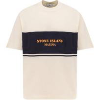 Stone Island Raidžių Rašto Apvalios Kaklo Trumpomis Rankovėmis Marškinėliai Vyriški Viršutiniai Drabužiai Smėlio spalvos K1S152100024S00X9-V0093 XL black