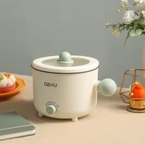 Compact Multi-Functional Electric Cooker: Low-Power Non-Stick Instant Noodle, Steamer & Double Layer Pot gray