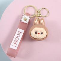 Large Head Keychain Cute Three-dimensional Doll Student Schoolbag Pendant Creative Gift beige