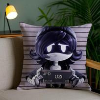M-Murder D-Drones Game Pillow Case Anti-Dustmite Pillowcase Invisible Zipper Silky Short Plush Sofa Cushion Cover Peach skin 18*18(CM)-1Pcs black