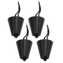 4pcs Scupper Plug Kit with Lanyard Flexible Silicone Drain Holes Stopper Bung   for Kayaks Canoes black