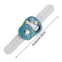 Finger Clicker Counter Flower Rhinestone Design LCD Display Number Tracking Record Ring Adjustable Resettable Counting Maker mėlyna