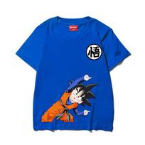 Boys, Girls and Adults Dragon Ball Goku Cartoon Short-sleeved T-shirt, Japanese Anime Fusion Children's Printed Trendy Top 160