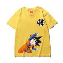 Boys, Girls and Adults Dragon Ball Goku Cartoon Short-sleeved T-shirt, Japanese Anime Fusion Children's Printed Trendy Top 160 yellow