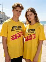 Vintage 2007 Sex Pistols Never Mind the Bollocks Yellow  Sz L Unisex shirt Cotton Oversize Large Size XL brown