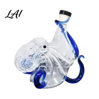 Glass Whiskey Decanter 3D Octopus Shaped Liquor Bottle 350ml Borosilicate Decanter Decorative Bottle Spill-Free Pouring for Spirits Wine Display white