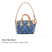 LOUIS VUITTON Speedy Džinsinė Pagalvės Formos Rankinė Kibiro Formos Rankinė Rankinė Ypač Mini Moteriška Šviesiai Rožinė ir Mėlyna M01701 One Size 1 gray