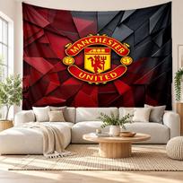 Manchester United sienos gobelenas, minkšto audinio sieninis kabinamas elementas, dekoratyvus fonas miegamojo namų sienų menui 130cmx150cm