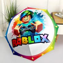 Roblox: Žaisk Kurk Tyrinėk Lauke Automatinis Skėtis Įtraukiamas Dizainas su 8 Šonkauliais Patvarumas Tvirtas Konstrukcija Moterims/Vyrams sans blue