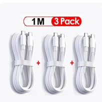 100W USB Type C į USB C laidas USB-C PD greito įkrovimo laidas Samsung Xiaomi Type-C USBC laidui 3Pcs/1M white
