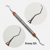 Aukštos kokybės Dental Gracey kiuretės Periodontinis skaleris Nerūdijančio plieno Periodontinės kaulo kiuretės Perio odontologinis instrumentas 1 pc 3-4 gray