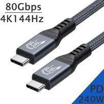 USB4 Cable 80Gbps 240W 4K 144Hz Type C Fast Charging Thunderbolt 3 USB 4.0 USB C to C Data Transfer Cable For laptop 0.3m black