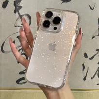 Skaidrus Blizgantis iPhone dėklas - Suderinamas su modeliais nuo 11 iki 17 Pro Max, Atsparus kritimui Silikoninis dizainas iPhone 12