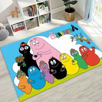 Animacinis Les Barbapapa Barbamama šeimos kilimas miegamajam, svetainei, sofai, namų įėjimui, didelis neslystantis vaikų žaidimų grindų kilimėlis 40x60cm( 15x23in )