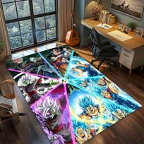 Dragon Ball Goku Anime kilimas Didelis kilimas Neslystantis plaunamas grindų kilimėlis Žaidėjo kambarys Miegamasis Namų dekoras -QJY 60x90cm black