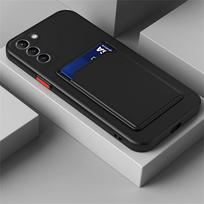 TPU minkšto silikono kortelių laikiklio piniginės dėklas SamSung S24 S23 S22 S21 S20 FE Plus Ultra Note 20 A54 A34 A24 A15 A25 A35 A55 4G 5G For S20 juoda