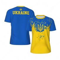 UKRAINA Vėliava 3D Spausdinimas Sportinis Greitai Džiūstantis Kvėpuojantis Vyriškas Marškinėlis Lauko Futbolo Džersis Komandos Uniforma Trumpomis Rankovėmis Vasarinis Viršus Drabužiai XXXL yellow