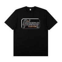 2025 Gibson Les Paul Gibson Electric Guitar Peripheral Short Sleeve T-shirt Rock Band Practice Costume Half Sleeve 5XL įvairiaspalvis