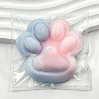 Gradient Big Cat Paw Squishy Fidget Toy Stress Relief Soft Jelly Squeeze Animal Paw Sensory Decompression Kids Party Gift white