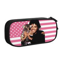 MJ Pop King Singer Pencil Case Classic  M-Michaels Pen Bag for Student Big Capacity Office Zipper Pencil Box 21x10.5x5cm