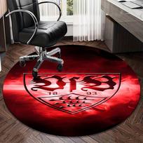 1PC round rug Vfb Fc Crest Printed Round Area Rug ,Rug For Home Office, Round Chair Rug, Decorative Carpet Fan gifts Christmas gift Diameter 100cm