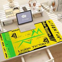 Game Samurai C-cyberpunk-s Mouse Pad Anti Slip Rubber Edge Locked Thickened Laptop Gaming Desk Mat 30x60cm yellow