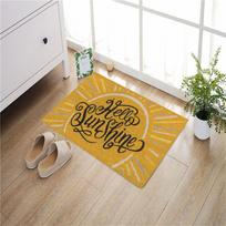 Hello Sunshine Doormat Rubber Bathroom Kitchen Mat Garden Garage Door Floor Mat Non-Slip Carpet Entrance Rug 18x30 Inch orange