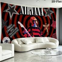 Nirvana Wall Tapestry Aesthetic Wall Hanging Printed Fabric Blanket Decorative Tapestries for Bedroom Living Room Home Decor 180cm x 230cm