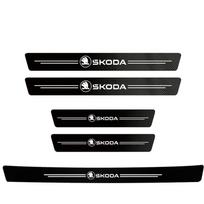Automobilio slenksčio lipdukai Anti Scratch Durų slenksčio apsaugos priedai Skoda Octavia Kodiaq Fabia Superb Karoq Yeti Rapid Vrs black