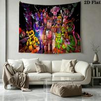 FNAF Sieninis gobelenas Estetiškas sieninis kabinamas spausdintas audinio pledas Dekoratyviniai gobelenai miegamajam svetainei namų dekoravimui 130cm x 150cm gray