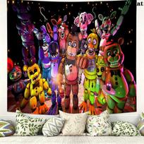 FNAF Sieninis gobelenas Estetiškas sieninis kabinamas spausdintas audinio pledas Dekoratyviniai gobelenai miegamajam svetainei namų dekoravimui 150cm x 200cm