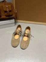 Gentle French evening breeze lace-up bow Mary Jane shoes retro shallow mouth versatile single shoes with skirt Doudou shoes 36