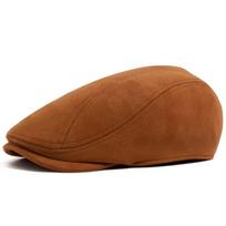 Short Curved Brim Suede Beret Solid Color Men Painter Hat Casual Newsboy Cap  Outdoor geltona