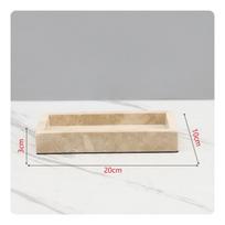 Travertine Tray Natural Stone Minimalist for Coffee Table 20x10x3cm smėlis
