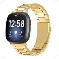 Metalinis diržas, skirtas Fitbit Versa laikrodžiui, nerūdijančio plieno laikrodžio apyrankė, skirta Fitbit Versa 2 3 Sense Versa Lite apyrankei For Fitbit Versa 3 auksas
