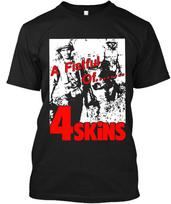 4-Skins A Fistful Of 4-Skins Angliški muzikiniai marškinėliai Viršutiniai drabužiai Tee S-4XL S black
