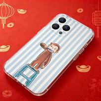 Smalsiojo Jodžio Beždžionės Telefonų dėklas iPhone 17,16,15,14,13,12,11 Pro,Max,Plus,X,XS,XR,SE4,E Mini skaidrus minkštas dėklas iPhone15Plus white