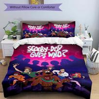 3pcs Scooby Doo and Guess Who Quilt Set Soft and Comfortable Bedroom, Guest Room and Dorm Decor Bedding Set.H074 135x200cm pink