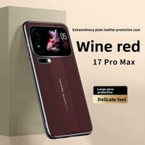 For Xiaomi Mi 17 Pro Max Case Luxury Plating Hard PU Lens Protective Back Cover Case For Xiaomi Mi 17 15 14 Pro Phone Shell Xiaomi 17 raudona