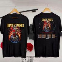 NEW! Guns N Roses 2026 European And Middle East Tour T-Shirt All Size S-4XL XXL black