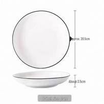 Nordic Ceramic Deep Soup & Stir-Fry Plate - Simple Vegetable Tableware white