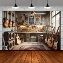 Muzikos įkvėptas dirbtuvių gobelenas: Gitaros entuziastamsSienos dekoravimo audinys, miegamojo kambario namų dekoravimas 47.2x31.5inch/120*80cm gray