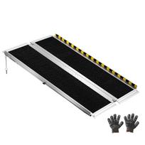 VEVOR Portable Wheelchair Ramp, 1219.2 mm, Non-Slip Aluminum Folding Handicap Ramp for Wheelchair, 800 lbs Capacity 121.9 x 73.7 x 5.1 cm