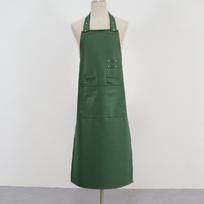 Waterproof Oil-Proof Leather Apron for Hairdressing, Catering, and Kitchen Use žalia