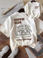 Kavos klubas Kavos mylėtojas Kavinė Latte Humoras Sarkastiškas Kavos spaudinys Raidžių spaudinys Grafinis spaudinys Retro Vintage Minimalistinė estetika S white