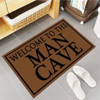 Welcome to the Man Cave Doormat Rubber Bathroom Kitchen Mat Garden Garage Door Floor Mat Non-Slip Carpet Entrance Rug 23.6x15.7 Inch