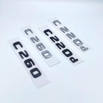 ABS 3D Metal Chrome Black Letters Emblem For W205 Series C200 C220 C220d C260 C300 Rear HTYSR Trunk Logo Sticker Car Accessories C300 matinė juoda spalva