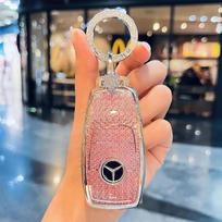 Madingas automobilio rakto dėklas Dangtelis Mercedes Benz A B C E klasėms GLS GLA GLK GLC CLS CLA AMG W204 W205 W212 W463 W176 Raktų pakabukas beige